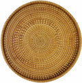 Cesta de servir de ratán tejida a mano WEEMYY de 28 cm (11 pulgadas) - Bandeja redonda para frutas, bocadillos, aperitivos, pan, desayunos, barbacoas y fiestas - Bandeja decorativa para sala de estar, cocina y comedor (grande)