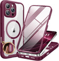 Miracase Funda para iPhone 16 Pro Max de 6.9 pulgadas | Cuerpo Completo con Protector de Pantalla y Lente de Vidrio Integrado | Compatible con MagSafe | Antichoque | Ciruela