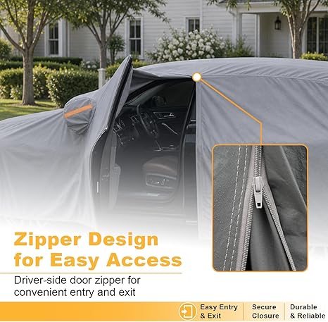 GUNHYI – Funda para Auto 16 Capas | Impermeable Todo Clima | Uso Rudo | Ajuste Universal para Sedanes | Toyota, Tesla, Honda, Nissan, Kia, Hyundai y Más