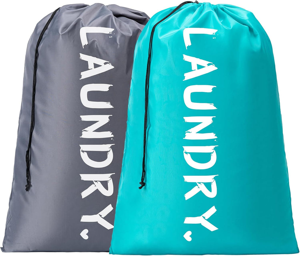 Bolsa de Lavandería XL para Viaje — Pack de 2 (60x90 cm) con Cordón