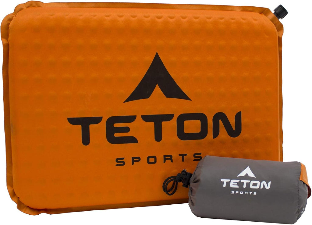 Teton Cojín de Asiento Inflable para Camping | Estadio, Oficina o Auto | Portátil Naranja