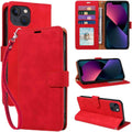 Funda Cartera para iPhone 13 con Bloqueo RFID y Soporte – Roja