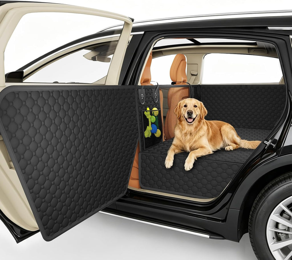 Funda Impermeable para Asiento Trasero de Carro para Perros, con Protección de Puertas