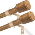 Barras de Cortina Ajustables 16 mm Diámetro 75-230 cm con Soportes, Set de 2 Piezas