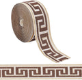 FINGERINSPIRE Cinta para cortinas de 27.34 yardas, 2-3/8 pulgadas de ancho, jacquard con diseño de llave griega marrón, material de poliéster, suministros para manualidades, decoración del hogar, costura, envoltura de regalos y proyectos artísticos.