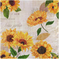 Servilletas de Tela Reutilizables Moudou Estampado Girasol | Set de 6, 20x20 Pulgadas, para Mesa, Bodas y Fiestas