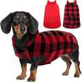 Kuoser Abrigo de Invierno para Perros Talla M – Chaleco Reversible a Cuadros Estilo Británico, Resistente al Viento
