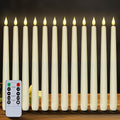 EL CONTROL NO FUNCIONA-Velas Cónicas Homemory 12 Piezas sin Llama con Control Remoto y Temporizador | 11 Pulgadas, Color Marfil, a Batería | LED con Llama Parpadeante para Bodas e Iglesia