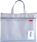 Bolsa Organizadora de Malla con Cierre – Doble Bolsillo, Impermeable, Tamaño A4 (Gris)