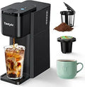 Tastyle Mini Cafetera Individual Café Caliente y Frío – Compatible K-Cup y Café Molido, 6-14 Oz, Negro Clásico (V2.0)