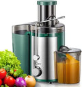 ⚠️ Presenta Golpe Superficial — Extractor de Jugos Centrífugo 800W | Acero Inoxidable, Libre de BPA, Boca Ancha 3", Color Verde
