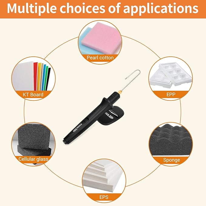 USADO – Cooltop Kit de Cortador de Espuma de Alambre Caliente 18W, Herramienta Eléctrica de Corte de Espuma, Kit de Cuchillo de Tallado