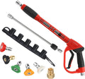 Pistola de hidrolavadora Tool Daily Deluxe, con extensión de varilla de repuesto, 5 boquillas, conexión M22, 40 pulgadas, 5000 PSI.