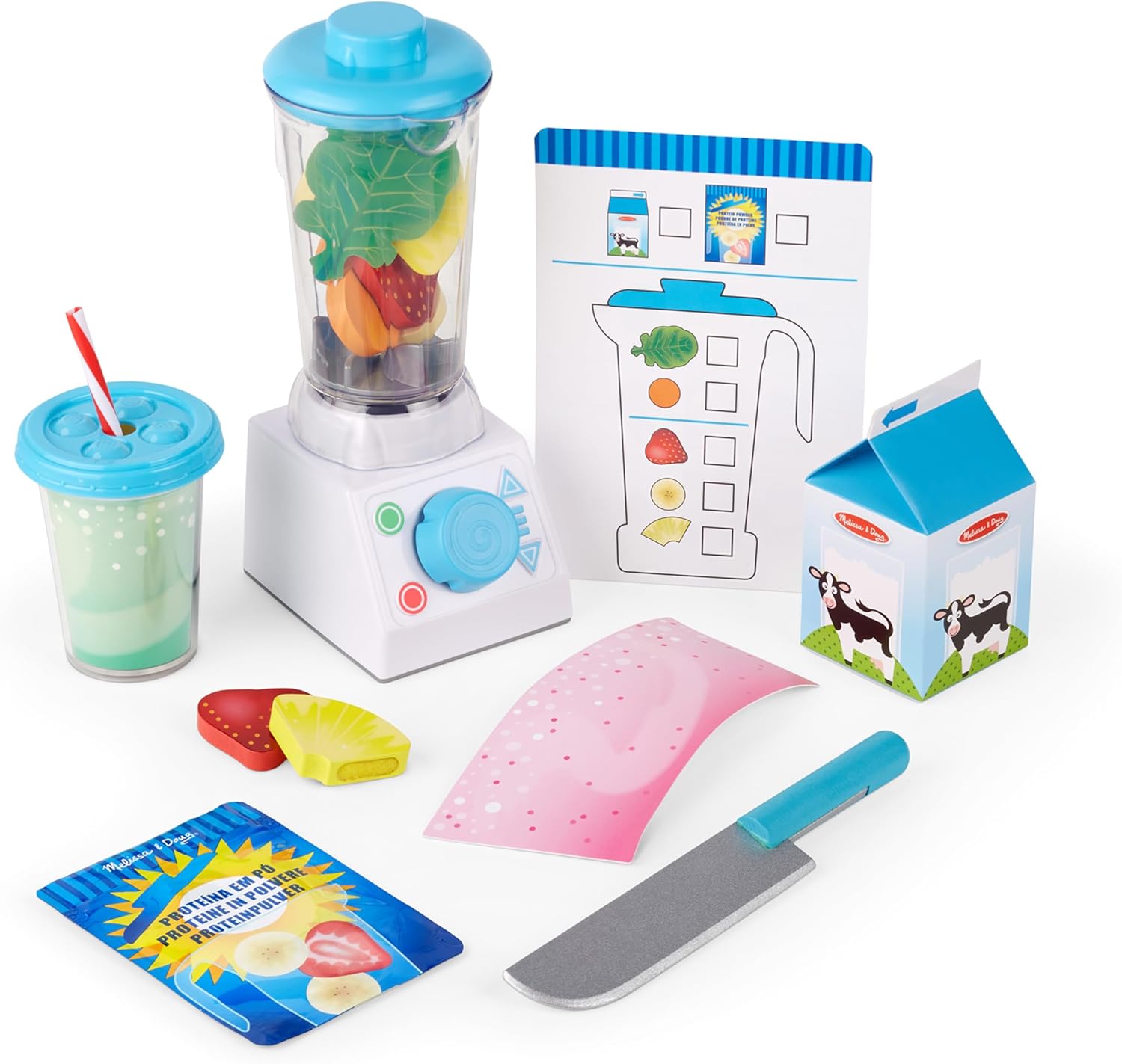 Licuadora Melissa & Doug Smoothie Maker con comida de juguete - 22 piezas 