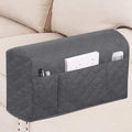 Fundas impermeables para reposabrazos de sillas y sofás, paquete de 2, color turquesa. Fundas para reposabrazos de sofá con bolsillo lateral antideslizante. Protector de muebles lavable. Juego de 2 fundas para reposabrazos, color gris.