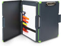 Portafolio Doble Cara Dexas Duo Clipcase – Clipboard Portátil 13"x10" Gris/Verde para Oficina y Campo
