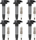 Bobinas de Encendido ECCPP UF553 (6 Pzs) con 6 Bujías de Iridio | Para Ford, Lincoln, Edge, Flex, F-150, Explorer y Mazda CX-9 | Motores 3.5L/3.7L V6 2007-2017