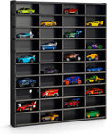 Estantería Expositora Krafetto para Coches de Juguete | 40 Piezas Escala 1/64 | Organizador de Pared | Color Negro | 1 Unidad