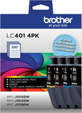 Cartuchos de Tinta Brother Genuine LC4014PKS Rendimiento Estándar Paquete 4 - Incluye 1 Cartucho de Negro, Cian, Magenta y Amarillo