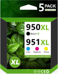 Cartuchos de Tinta Compatibles HP 950XL 951XL DOUBLE D – 5-Pack (2 Negro, Cian, Magenta, Amarillo)