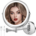 Espejo de Maquillaje Iluminado de Pared | Recargable 8 Pulgadas, Doble Cara con Aumento 1x/10x | 3 Colores de Luz  ARTICULO VIENE COMO SE MUESTRA EN LA SEGUNDA IMAGEN )ACCESORIOS SOLO CABLE USB