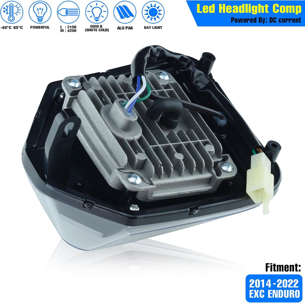 Faro LED para moto de cross, pit bike, enduro, dirt pit, MX, cross bike como SX SX-F EXC