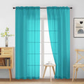 Ebesto Cortinas Transparentes Turquesa 84 Pulgadas 2 Paneles | Cortinas Elegantes y Aireadas que Filtran la Luz | Para Sala y Dormitorio | Diseño de Bolsillo Doble | 2x42Ancho x84Largo Pulgadas