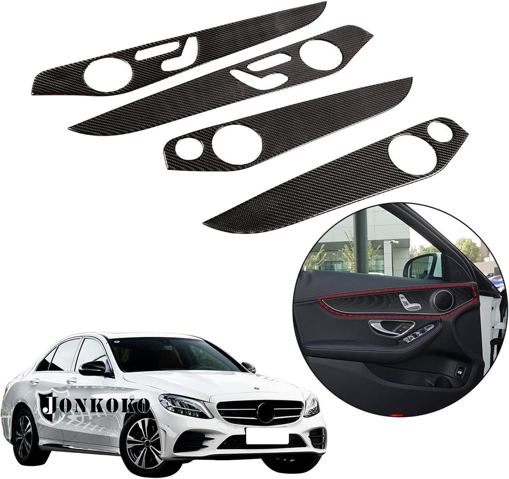 Cubierta Panel Moldura Puerta Fibra Carbono YIWANG – Mercedes Benz GLC / Clase C W205 / X253 2014-2020, Sin Calefacción de Asientos