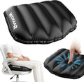 Cojín inflable para asiento de avión con espuma viscoelástica | Deflectores de aire 3D ondulados | Firmeza ajustable | Cojín de asiento y soporte lumbar 2 en 1, alivio del coxis | Se infla en 30 s y se desinfla en 1 s | Para viajes y oficina