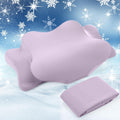 Funda de almohada cervical refrescante Hahafelt (solo funda) Funda de almohada ergonómica con cremallera Funda de almohada transpirable contorneada para personas que duermen de lado, boca arriba o boca abajo (morado, tamaño estándar)