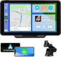 Pantalla de autorradio con CarPlay inalámbrico y Android Auto, pantalla táctil Bluetooth portátil de 7 pulgadas compatible con Apple CarPlay y Android, duplicación de pantalla, navegación en directo, AirPlay y entrada auxiliar (7 pulgadas).