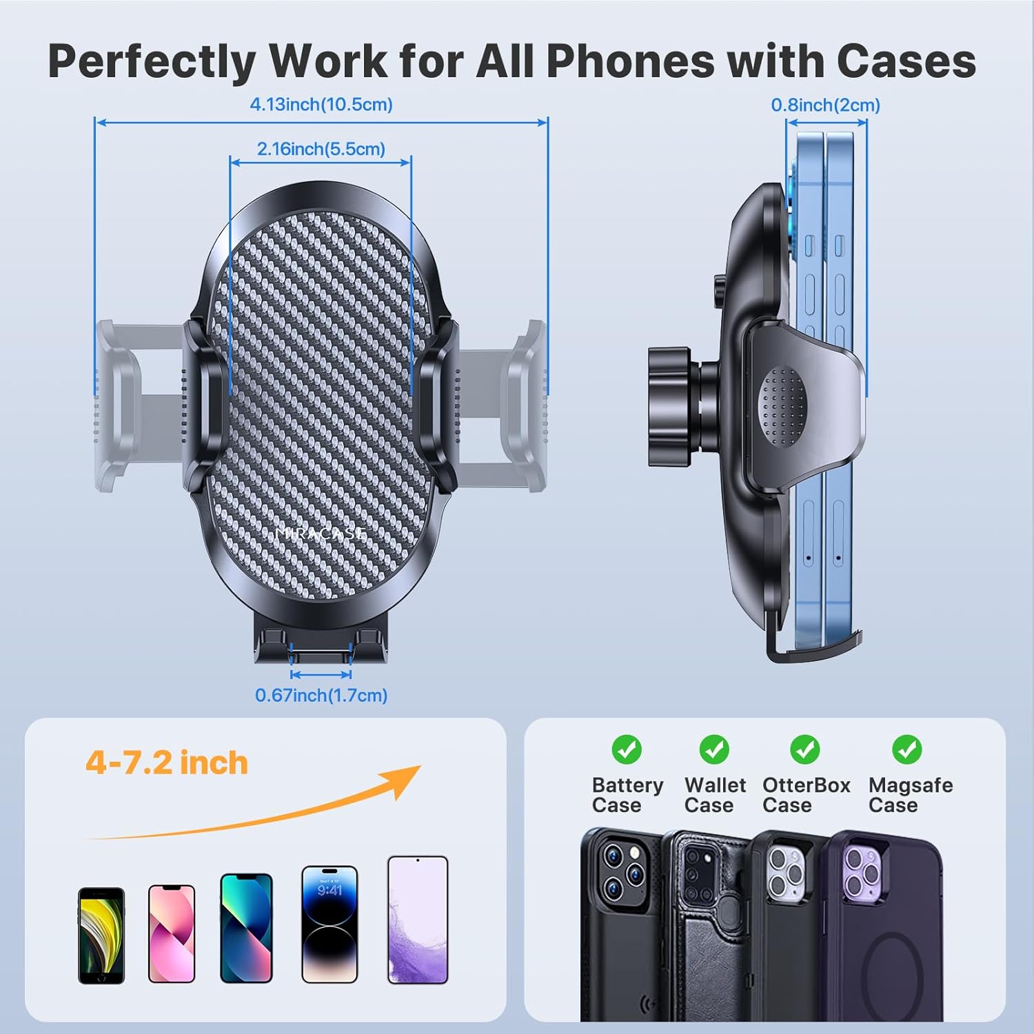 Miracase Soportes para teléfono para tu coche con gancho de metal, soporte para teléfono celular de ventilación de aire, soporte universal para automóvil para Garmin GPS Fit iPhone Android