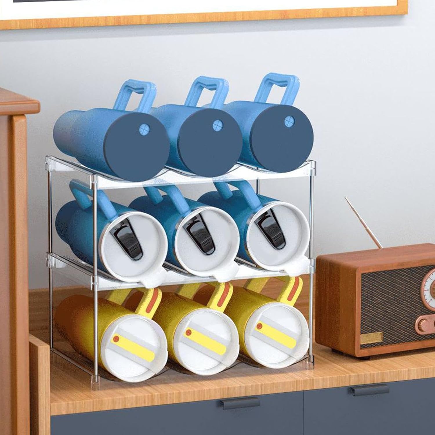 Organizador De Encimera De Cocina - Almacenamiento De Botellas De Agua | Almacenamiento De Armario De Cocina | Botellero | Organizador De Armario De Cocina | Organizadores De Frigorifer