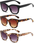 Gafas de sol bifocales ZXYOO para mujeres, gafas de lectura solar, paquete de 3, protección UV400, bisagra de resorte, aumento +1.25