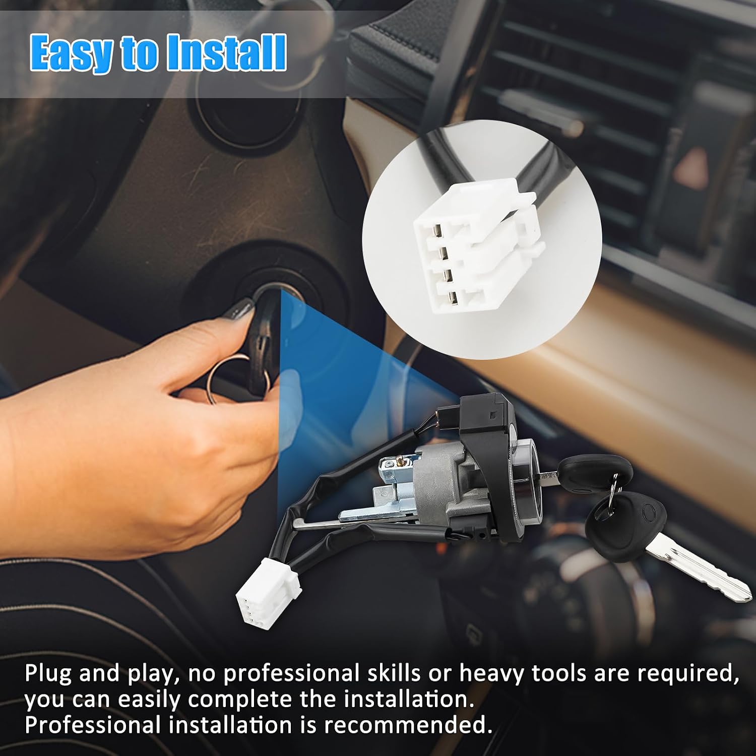 Bestview Cilindro de Bloqueo de Encendido para Kia Soul Hatchback 2010-2013 – Plug and Play
