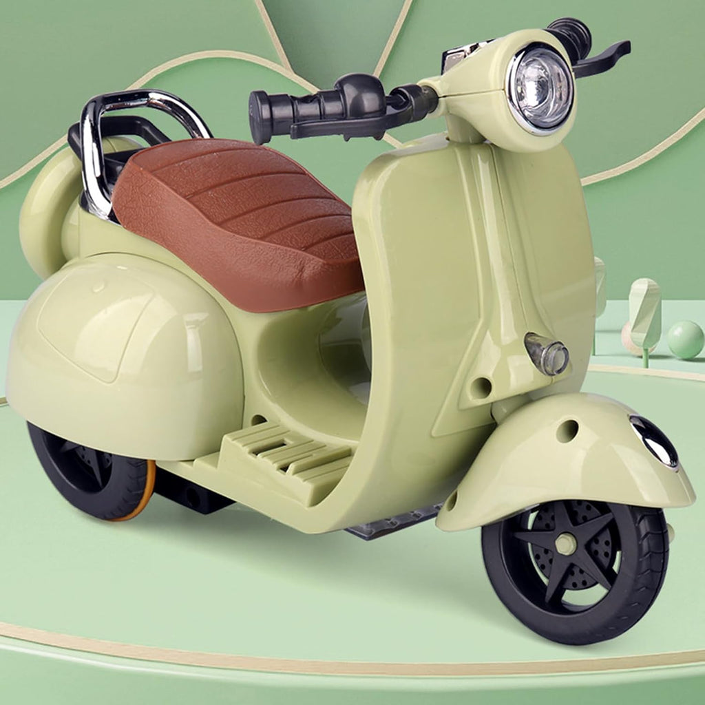 Juguete giratorio de scooter para conejillos de indias, juguete de motocicleta con luces y música, decoración de jaula con forma de scooter