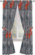 Cortinas Jay Franco Disney Pixar Cars Lightning Speed de 84 pulgadas - Hermosa decoración para la habitación y fácil instalación, la ropa de cama presenta a Lightning McQueen - Las cortinas incluyen 2 alzapaños, juego de 4 piezas