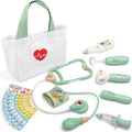 Kit Doctor Liberry Niños Pequeños 3-5 Años, 18 Piezas Bolsa Doctor Juego Simulado, Kit Médico Durable Estetoscopio Juguete Verde Regalo Cumpleaños Niños