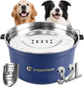 Puppalace Tazon de Agua de Acero Inoxidable 108 oz sin Derrames para Perro | Diseno Antisalpicaduras para Bebedores Desordenados | Facil de Limpiar, Base Antideslizante | Gran Capacidad | Azul
