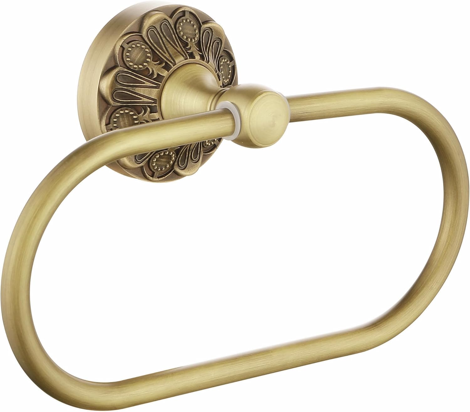 Anillo Toallero Vintage Oro Antiguo | Latón Serie Pétalo | Montaje en Pared