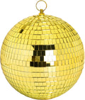 Bola de discoteca colgante con espejo de 20 cm de DJBoomy: Bolas de discoteca doradas con decoración y anillo para colgar, ideales para fiestas, eventos en casa y fiestas de DJ.