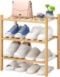 Viewcare Zapatero pequeño, zapatero de 3 niveles para entrada, estante de madera de bambú para armario y pasillo, 43,7 cm de largo | Hermoso | Funcional | Resistente | Duradero