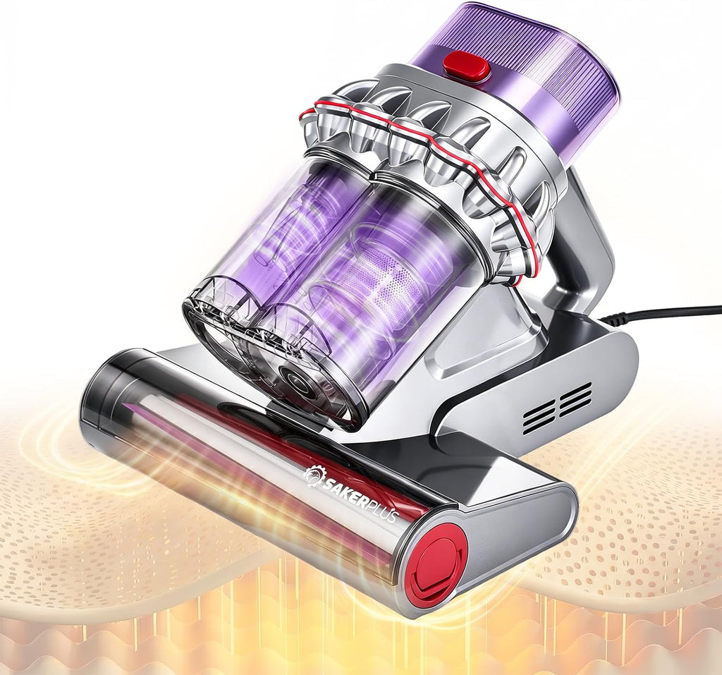 Aspiradora SakerPlus de alta potencia, 350 W, con cable, sistema de 2 depósitos, sensor de polvo inteligente, depósito y cepillo giratorio lavables, cable de 5 metros, para colchones y sofás.