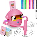 Juguete robot de dibujo Peledic para niños con 100 tarjetas de palabras y 12 bolígrafos de colores, máquina de dibujo educativa interactiva con voz, juguetes de pintura Montessori para niños y niñas de 3, 4, 5, 6, 7 y 8 años, regalos de Pascua (rosa).