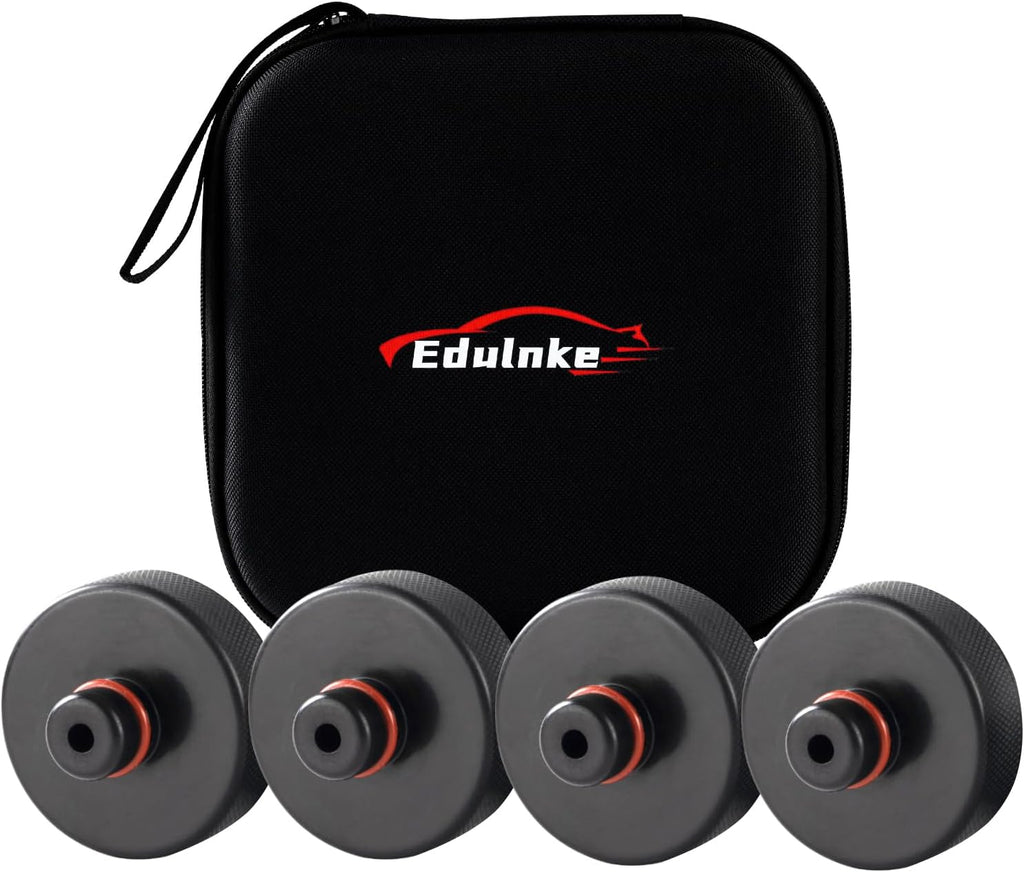 USADO-Almohadillas de elevación Edulnke compatibles con Tesla Model 3/S/X/Y, almohadillas de elevación de goma resistentes mejoradas, almohadilla de elevación 2016-2026 con anillo protector, adaptadores de piso que protegen la batería y el chasis.