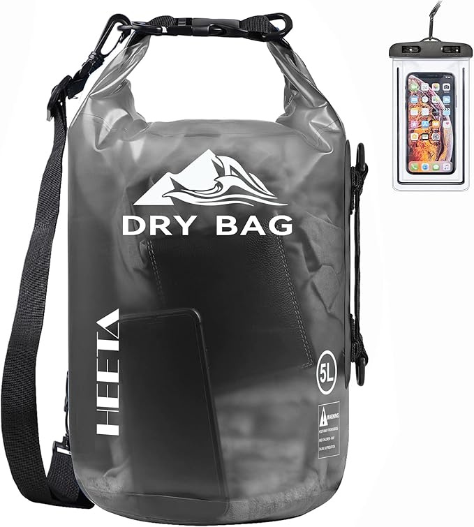 Bolsa Seca Impermeable HEETA 10L | Mochila Enrollable con Funda para Teléfono | Kayak, Natación, Viajes