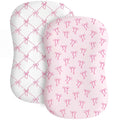 CroBlissful Pack de 2 Fundas para Nido de Bebe con Lazo Rosa | Elasticas, Suaves y Transpirables para Ninos y Ninas