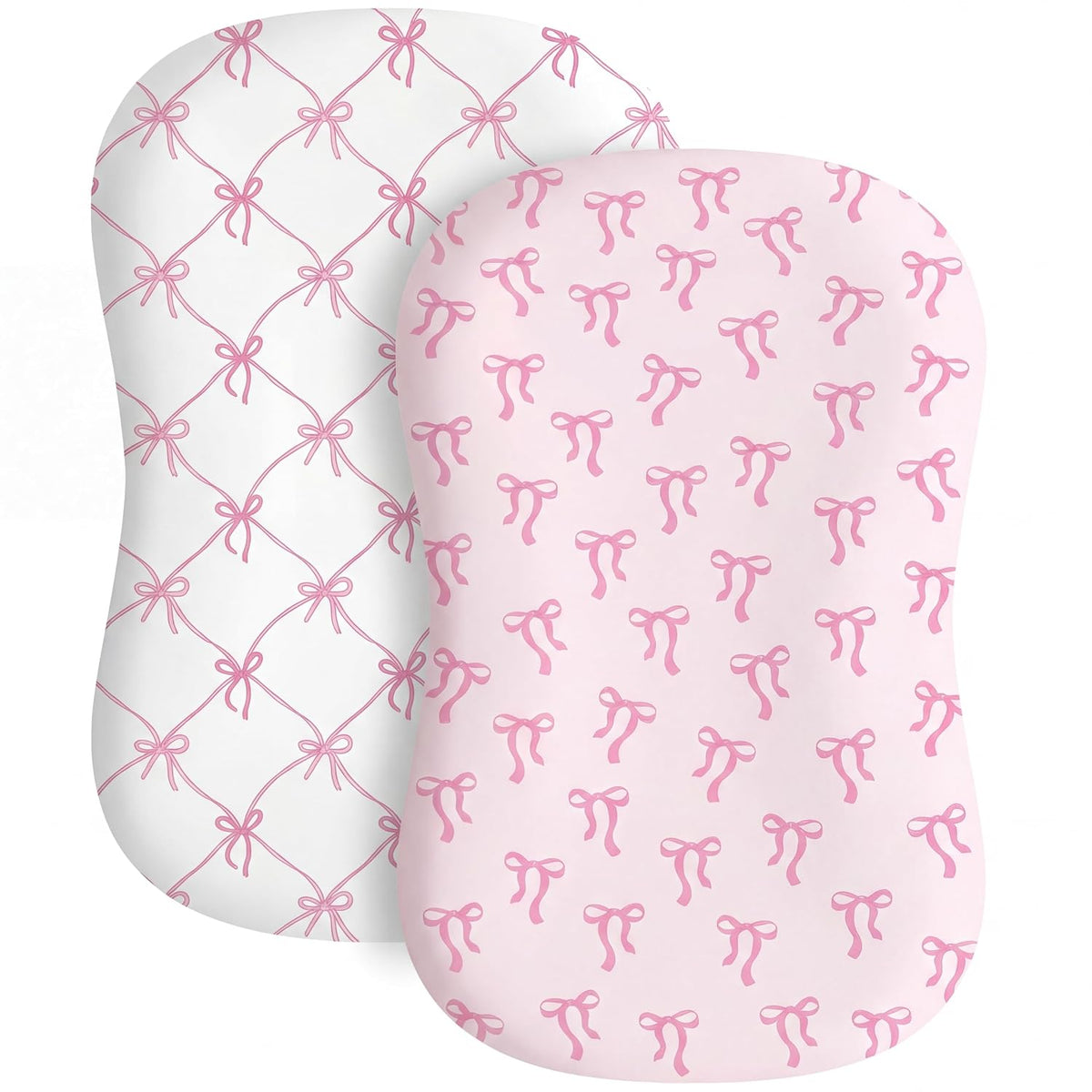 CroBlissful Pack de 2 Fundas para Nido de Bebe con Lazo Rosa | Elasticas, Suaves y Transpirables para Ninos y Ninas
