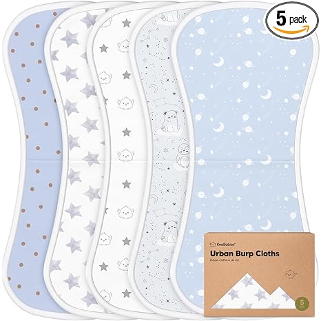 Paños orgánicos para eructos para bebés niños y niñas, paquete de 5 paños de algodón súper absorbentes para bebés, trapos suaves y afelpados para recién nacidos, toallas infantiles para escupir leche