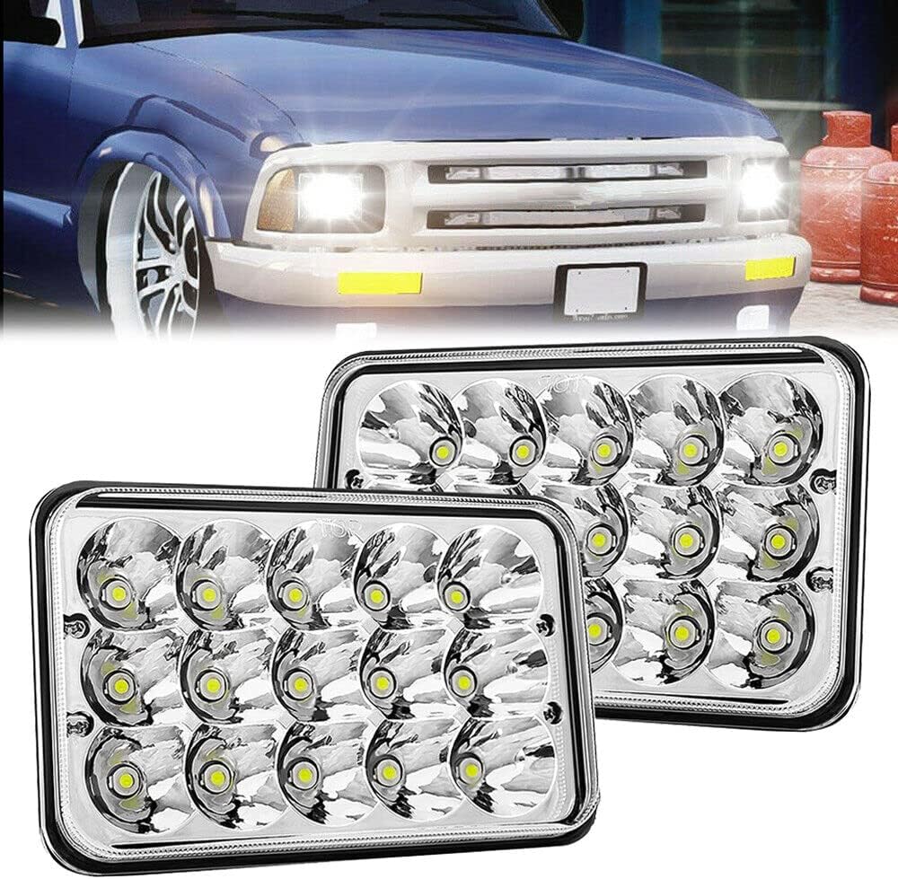 BESTZHEYU 2 faros LED rectangulares de 4 x 6 pulgadas, repuesto para Chevy S10 Blazer 1994 1995 1996 1997 Peterbilt Kenworth Freightinger Probe DOT.